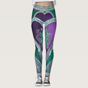 Trendy Lila Lingerie Floral Green Lace Leggings