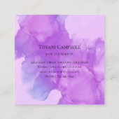 Trendy Lila Make Up Artist Quadratische Visitenkarte (Rückseite)