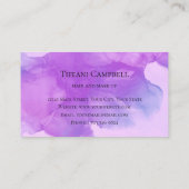 Trendy Lila Make Up Artist Visitenkarte (Rückseite)