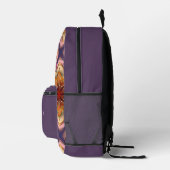 Trendy Lila Mandala Pattern Monogram Initials Bedruckter Rucksack (Rechts)