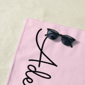 Trendy Lila Mermaid Silhouette | Personalisiert Strandtuch (Beispiel)