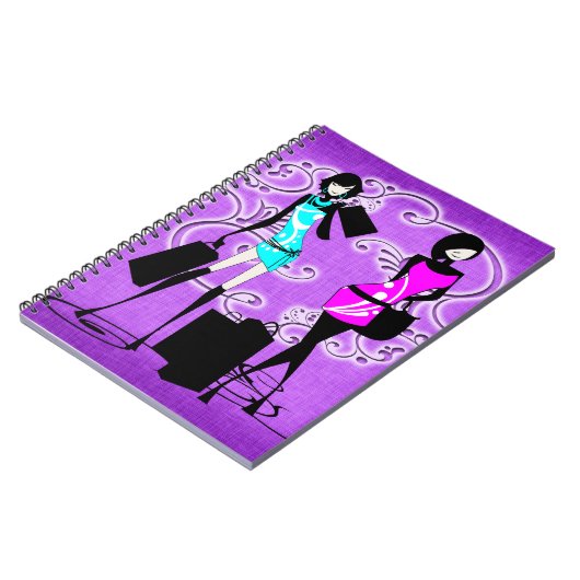 Trendy lila Modelleinkauf der Mädchen Notizblock (Linke Seite)
