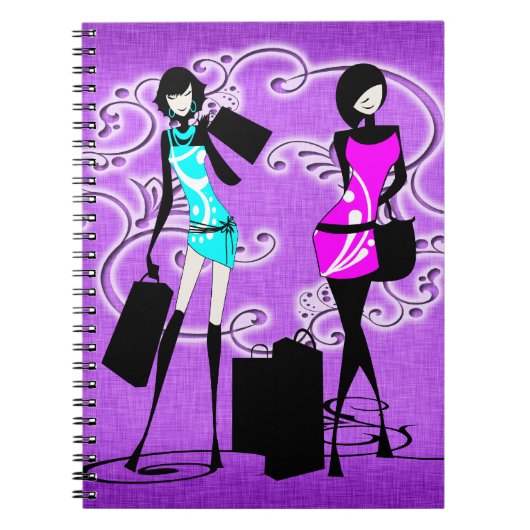 Trendy lila Modelleinkauf der Mädchen Notizblock (Vorderseite)