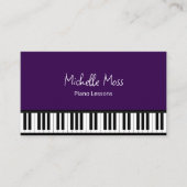 Trendy Lila Music Teacher Piano Keyboard Visitenkarte (Vorderseite)