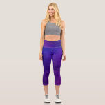 Trendy lila neonblaues Leder wie Yogahose Capri Leggings<br><div class="desc">Extravagant dunkel lila mit marineblauen Leggings mit Ledertextur (PRINTED).</div>