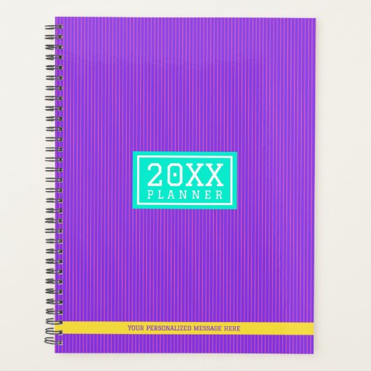 Trendy Lila Personalisiert Name & Monogram Planner Planer (Vorderseite)