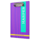 Trendy Lila Personalisierter Name Klemmbrett (Links)