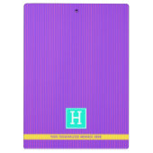 Trendy Lila Personalisierter Name Klemmbrett (Rückseite)