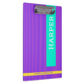 Trendy Lila Personalisierter Name Klemmbrett (Rechts)