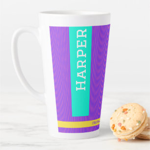Trendy Lila Personalisierter Name Milchtasse