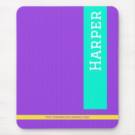 Trendy Lila Personalisierter Name Mousepad (Vorne)