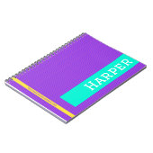 Trendy Lila Personalisierter Name Notizblock (Linke Seite)