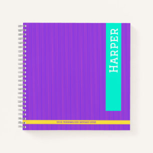 Trendy Lila Personalisierter Name Notizblock