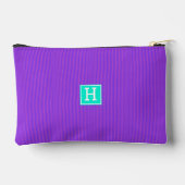 Trendy Lila Personalisierter Name und Monogramm Zubehörtasche (Rückseite)