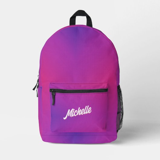 Trendy Lila Pink Back to School Bedruckter Rucksack (Vorderseite)