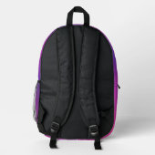 Trendy Lila Pink Back to School Bedruckter Rucksack (Rückseite)