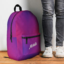 Trendy Lila Pink Back to School Bedruckter Rucksack