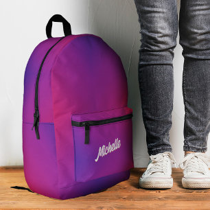 Trendy Lila Pink Back to School Bedruckter Rucksack