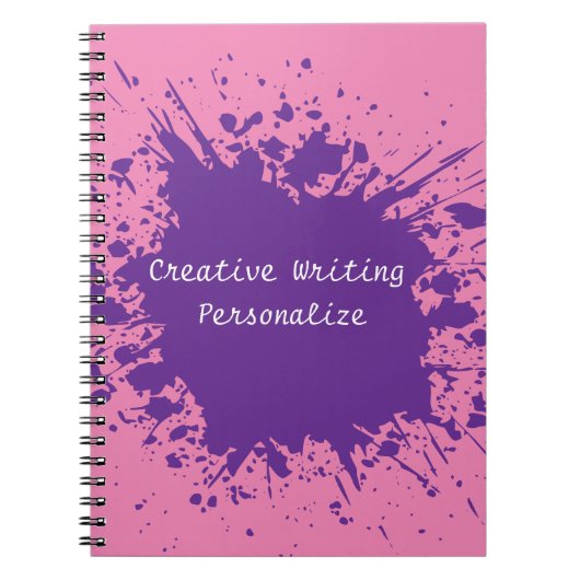 Trendy Lila Pink Creative Writing Personalisiert Notizblock (Vorderseite)
