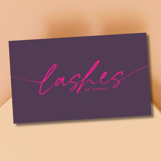 Trendy Lila Pink Eyelash Extensions Lashes Visitenkarte