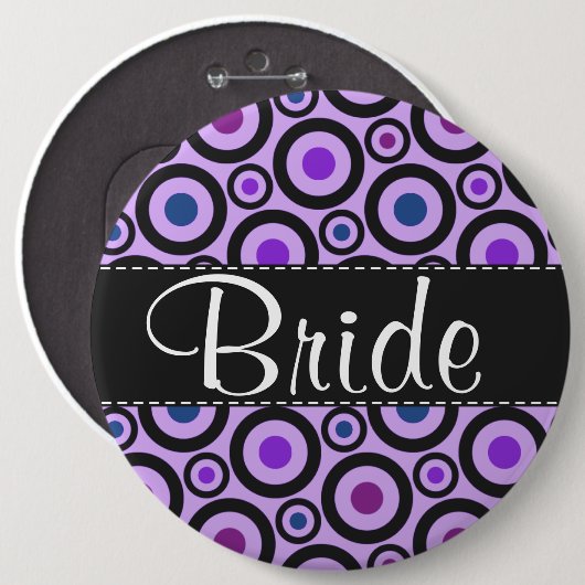 Trendy Lila Polka Dot Button (Vorne & Hinten)