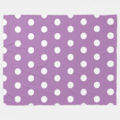 Trendy Lila Polka Dots Pattern Fleecedecke (Vorderseite (Horizontal))