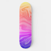 Trendy Lila Red Yellow Abstrakt Skateboard (Vorderseite)