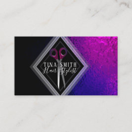 Trendy lila, rosa und schwarze Verabredungskarten Terminkarte