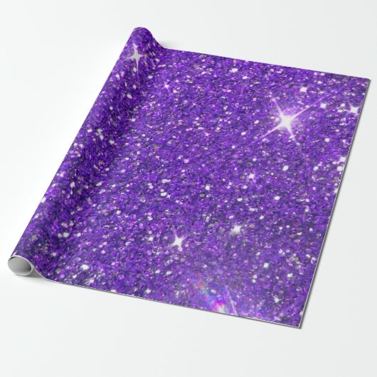 Trendy Lila Sparkling Glitzer Glitz Geschenkpapier (Ungerollt)