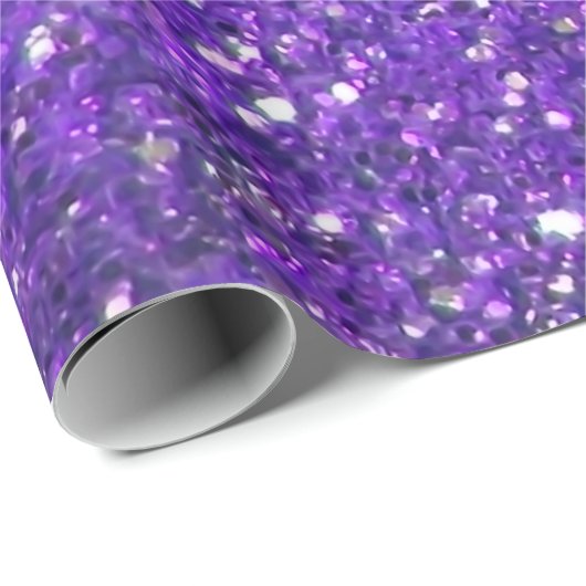 Trendy Lila Sparkling Glitzer Glitz Geschenkpapier (Rolleneckpunkt)