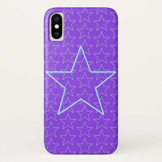 Trendy Lila Star Editable Lila Iphone Case (Rückseite)