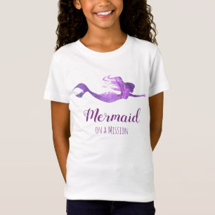 Trendy Lila Superhero Mermaid auf einer Mission T-Shirt