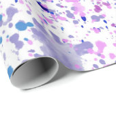 Trendy lila u. aquamarine Watercolor-Spritzer Geschenkpapier (Rolleneckpunkt)