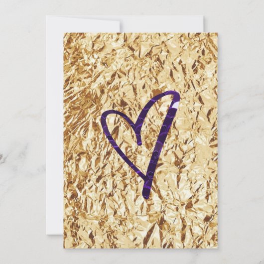 Trendy Lila und Gold Wedding Einladung (Rückseite)