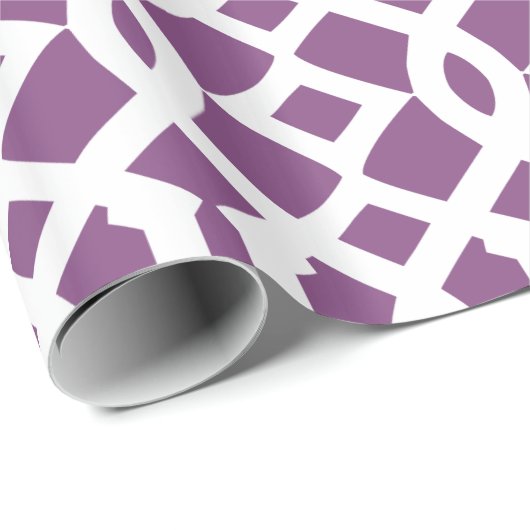 Trendy Lila und White Trellis Pattern Geschenkpapier (Rolleneckpunkt)