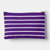 Trendy Lila & White Strip Travel & Make Up Bag Zubehörtasche (Rückseite)