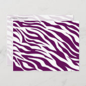 Trendy Lila White Zebra Stripe Wild Animal Print Postkarte (Vorne/Hinten)