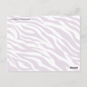 Trendy Lila White Zebra Stripe Wild Animal Print Postkarte (Rückseite)