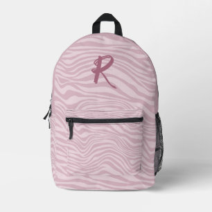 Trendy Lila Zebra Muster Waves Personalisiert Bedruckter Rucksack