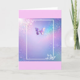 Trendy Lilac Butterfly Falten Geburtstagkarte Dankeskarte