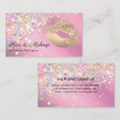 Trendy Lilac Glitzer Sprinkle Makeup Artist Visitenkarte (Vorne/Hinten)
