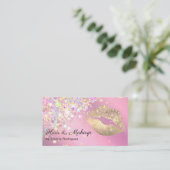 Trendy Lilac Glitzer Sprinkle Makeup Artist Visitenkarte (Stehend Vorderseite)