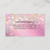 Trendy Lilac Glitzer Sprinkle Makeup Artist Visitenkarte (Rückseite)