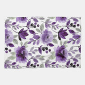 Trendy Lilac Lila Floral Pattern Geschirrtuch (Horizontal)