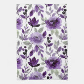 Trendy Lilac Lila Floral Pattern Geschirrtuch (Vertikal)