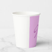 Trendy Lilac Orchid Color Monogram Initial Letter Pappbecher (Rechts)