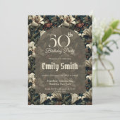 Trendy Lilies Themed 60Th Birthday Einladung (Stehend Vorderseite)