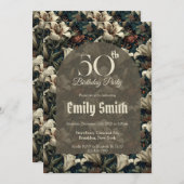 Trendy Lilies Themed 60Th Birthday Einladung (Vorne/Hinten)