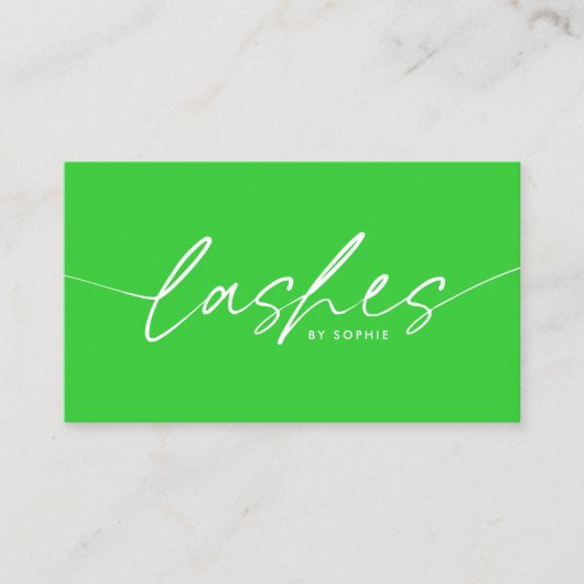 Trendy Lime Green Eyelash Extensions Lashes Visitenkarte (Vorderseite)