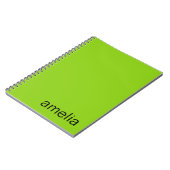 Trendy Lime Green Monogram Notizblock (Linke Seite)